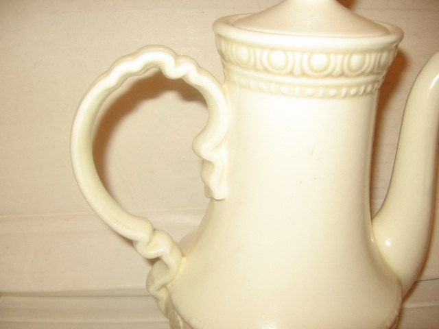 Vintage Metlox Vernon Ware Antiqua Coffee Set: Embossed California