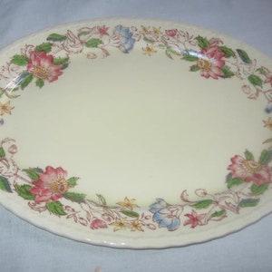 Vintage Vernon Kilns &quot;Delores&quot; Dish Pattern/Made In California Pottery/Made In U.S.A. Delores Floral Platter/Vernon Kilns Dinnerware