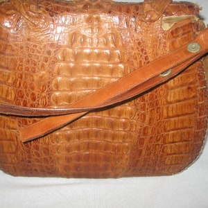 Vintage Alligator Handtaschen/Brown Reptile 1950er Jahre Handtaschen/Alligator Geldbörsen/Taxidermy Baby Alligator 1950er Jahre Handtasche