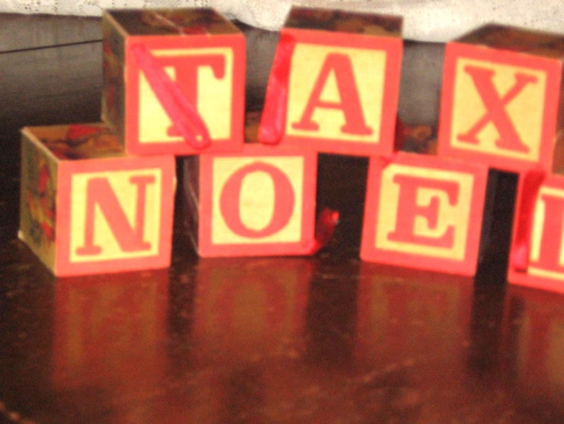 Vintage Alphabet Blocks Christmas Ornaments, Holiday Table Decor - Etsy