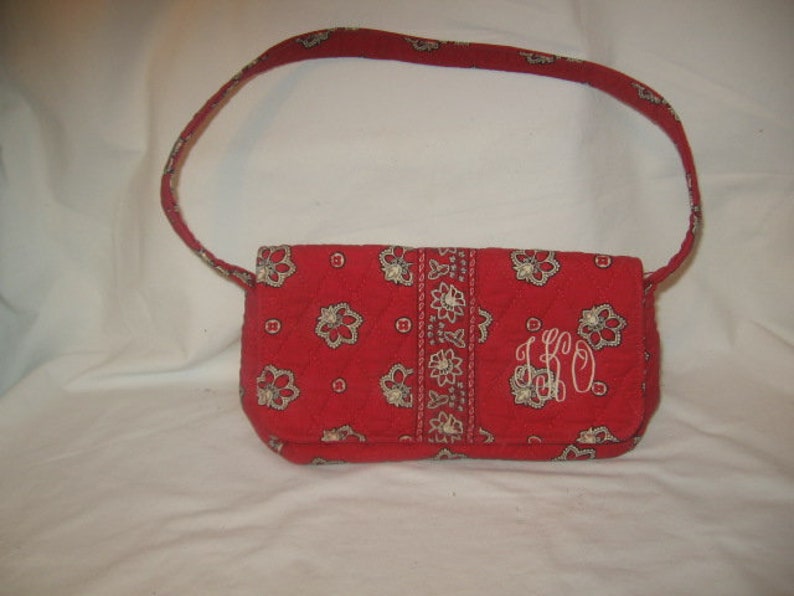 Vera Bradley Small Red Quilted Top Handle Purse and Vera - Etsy