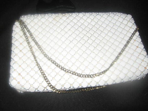 Whiting And Davis White Mesh Purse/Vintage Handba… - image 5