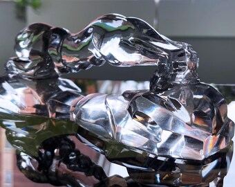 Jaguar ジャガー MAGIC CRYSTAL クリスタルオブジェ Large Crystal Glass Jaguar / Panther Figure Attributed to Baccarat