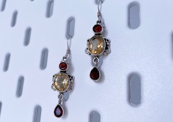 Art Nouveau Sterling Silver Crystal Stones and Ru… - image 2