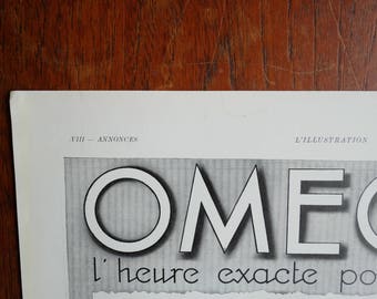 OMEGA 1930's Original Poster - French Illustration Magazine
