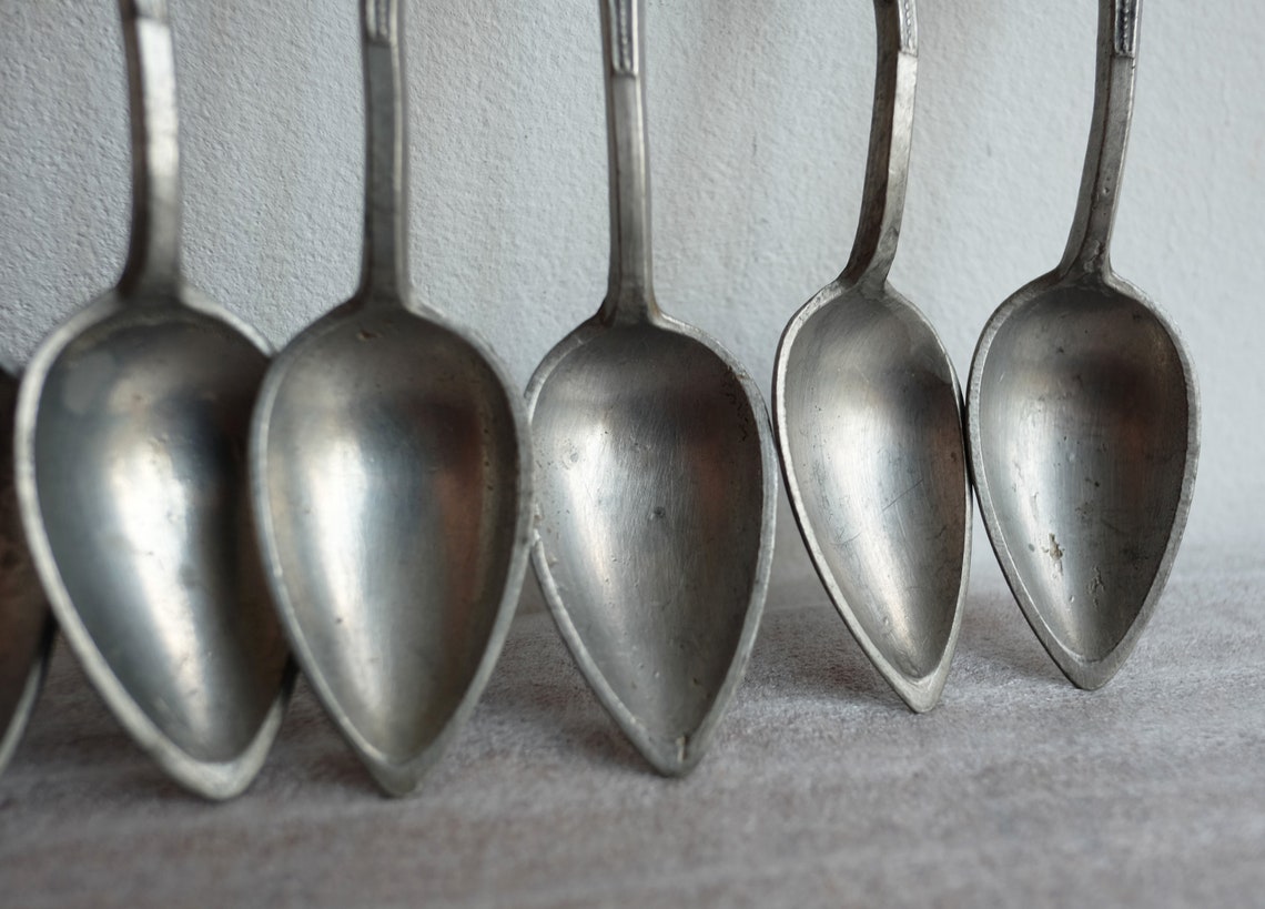Six 18th Century Pewter Spoons Etsy