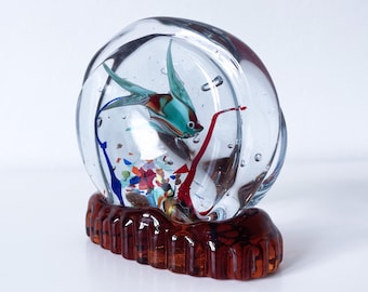 1960年代の本物のムラーノガラス製両面魚水槽彫刻 - イタリア - Etsy 日本