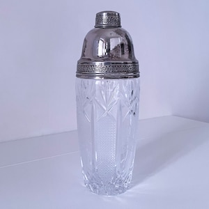 1950&#39;s Italian Mid Century Cut Crystal Cocktail Shaker