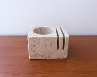 1960's Mid-Century Travertine Desk Organizer attributed to Fratelli Mannelli