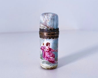 19th Century French Silver and Enamel Scent Bottle - Boar's Head Hallmark