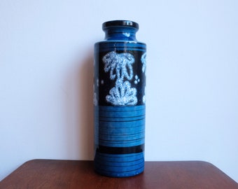 1970's Scheurich Keramik West Germany Blue Vase 203 / 26
