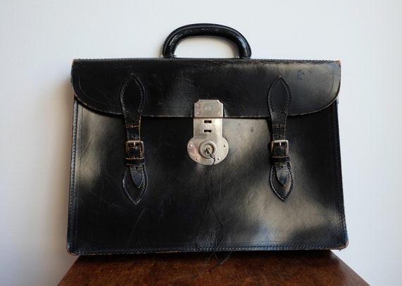 1950's Top Grain Cowhide Leather Briefcase made by
