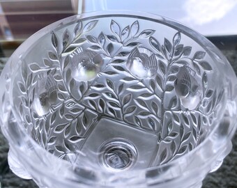 1960年代「エリザベート」ラリック サテン ガラスボウル 花瓶 - Etsy 日本