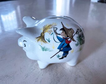 Old Foley Ceramic Piggy Bank by James Kent - Little Miss Muffet