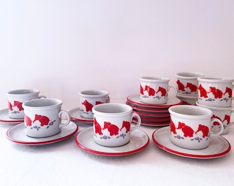 1970's Italian Ceramic Espresso Cups by Cipa Porcelain - set of 10