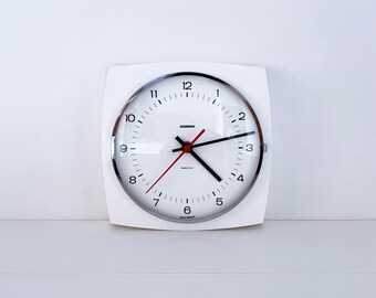 Mid Century Hanson W. Germany White Wall Clock