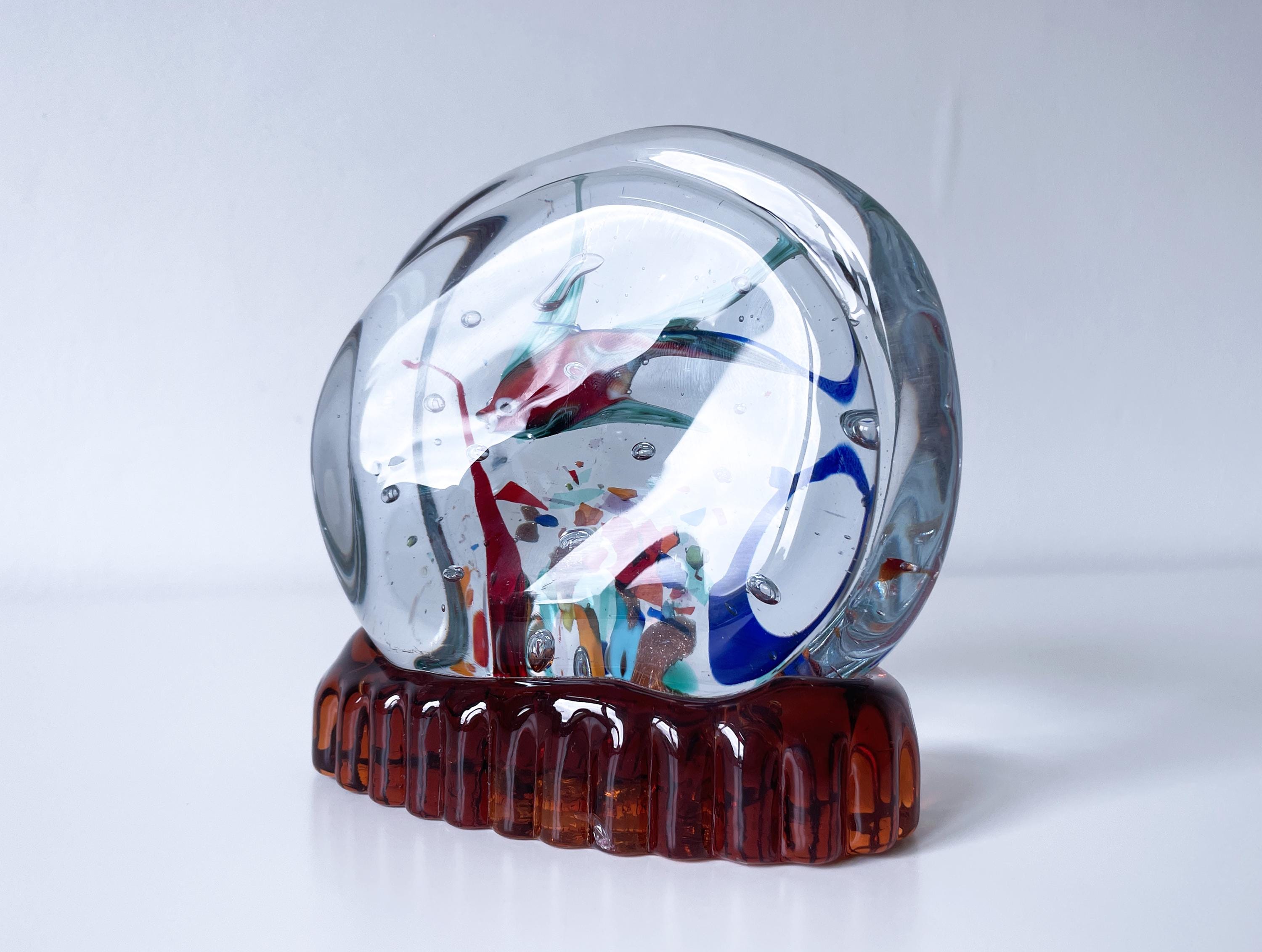 1960年代の本物のムラーノガラス製両面魚水槽彫刻 - イタリア - Etsy 日本