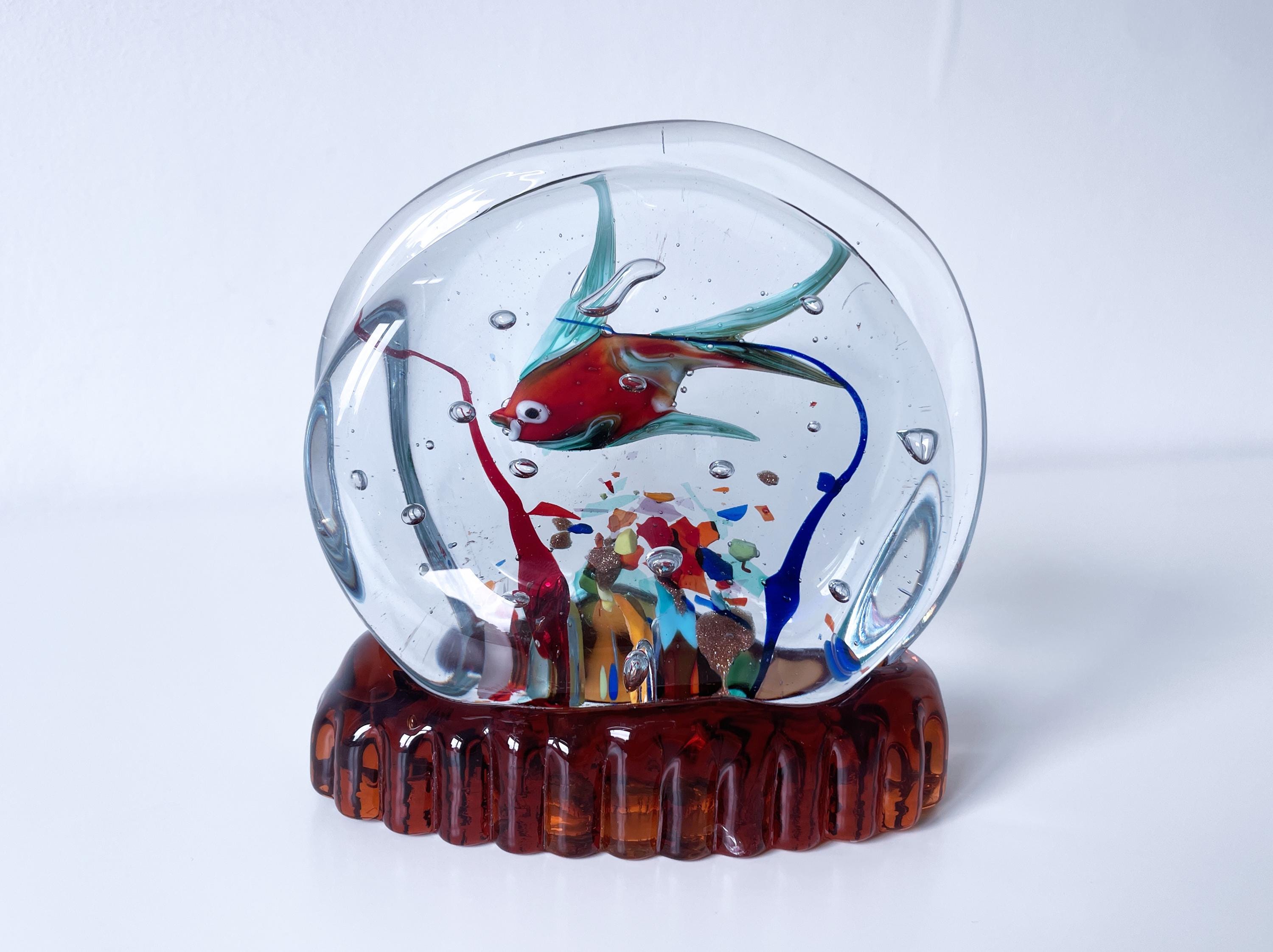 1960年代の本物のムラーノガラス製両面魚水槽彫刻 - イタリア - Etsy 日本