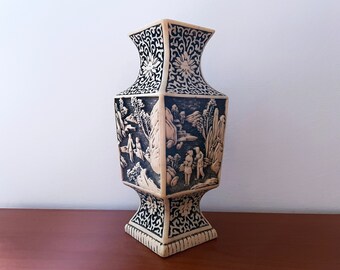 1940年代の中国彫刻の辰砂花瓶 - 高さ23.5 cm - Etsy 日本