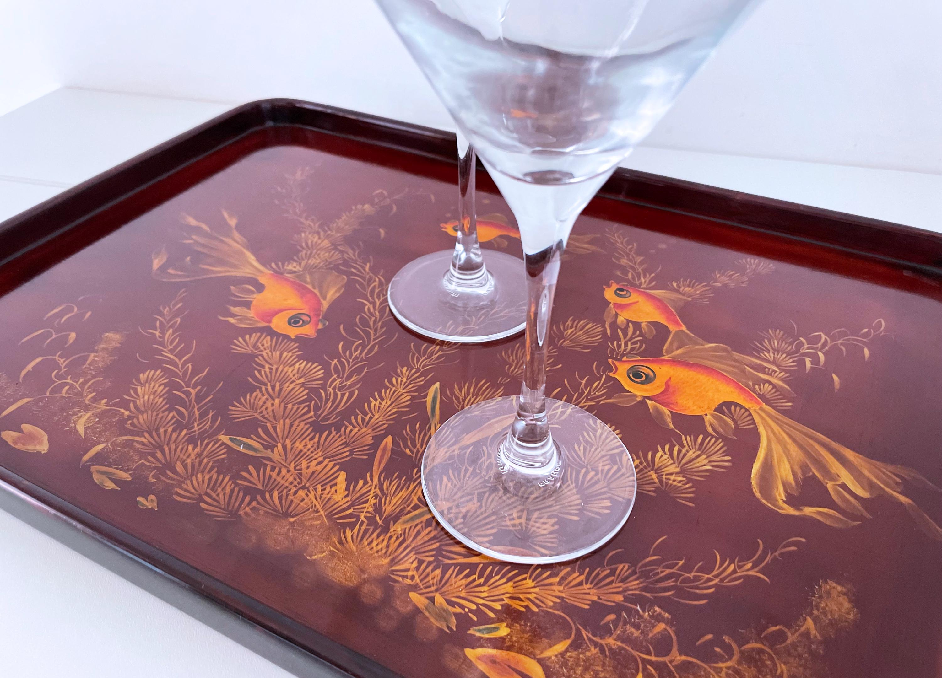 1950's Vietnamese Lacquered Tray Depicting Maison THANH LE