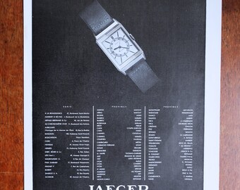 1930&#39;s Original Art Deco &quot;Jaeger Swiss Watch&quot; double sided French Print - A3 size
