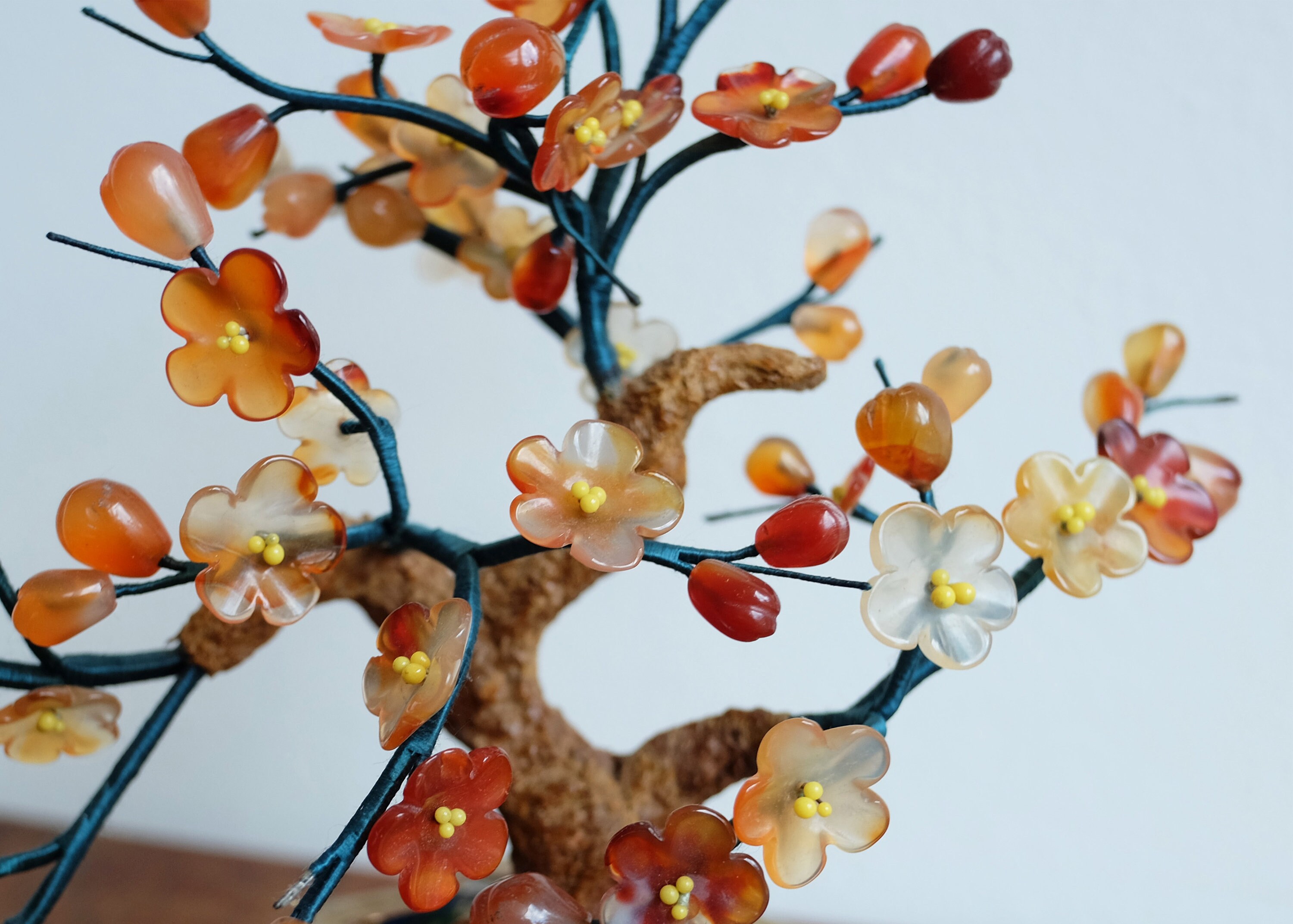 七宝焼きの植木鉢に飾られた中国の硬石盆栽 - Etsy 日本