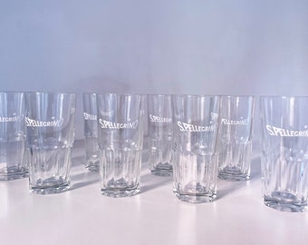 1980's Italian San Pellegrino Aperitif Glasses - set of eight