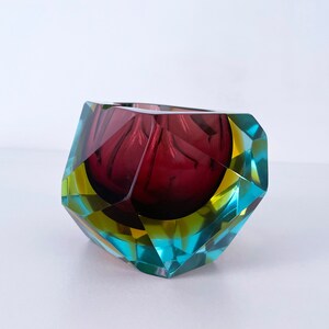 1960's Murano Faceted Sommerso Ashtray by Flavio Poli for Seguso