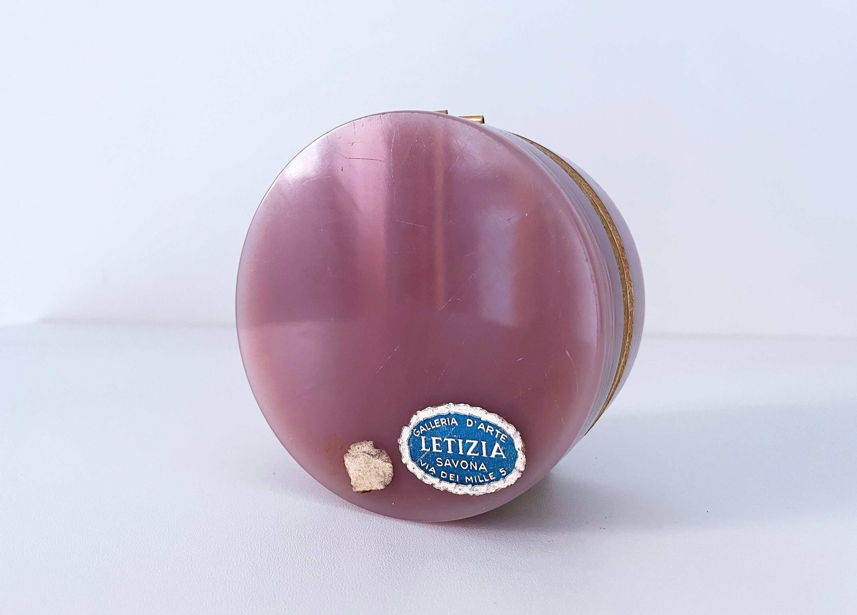 1950's Mid Century Italian Murano Pink Opaline Glass Trinket Box