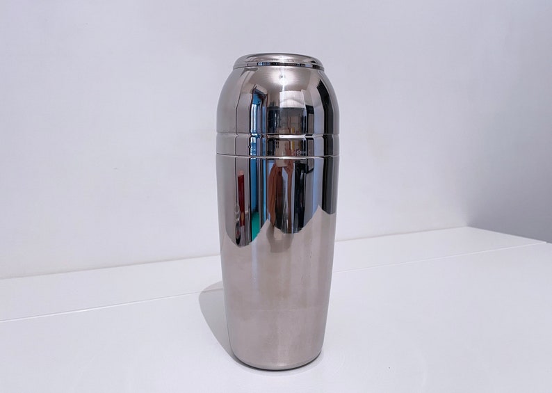 Mid Century Italian MEPRA Stainless Steel Cocktail Shaker Italy 1960's image 2