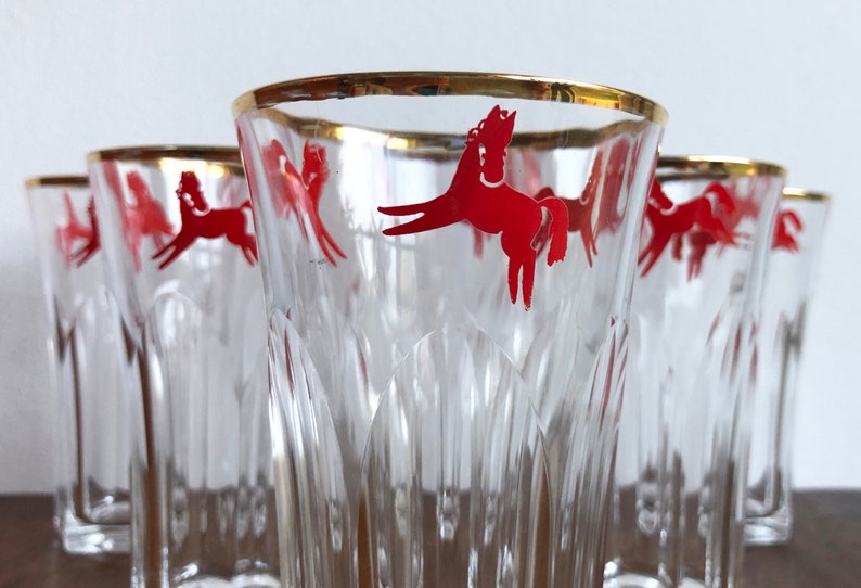 1950's Retro Italian Drinking Glasses set of 6 Etsy