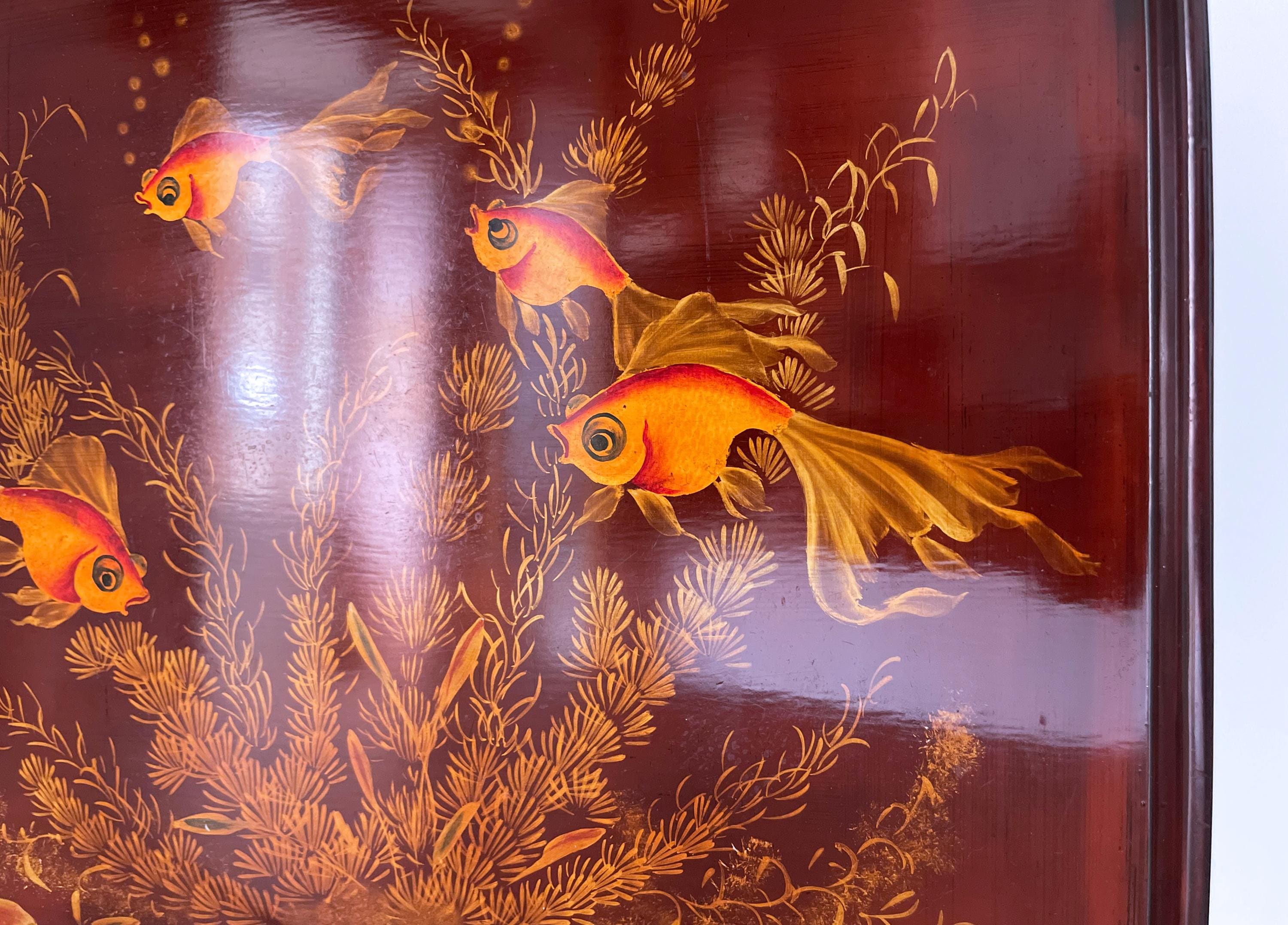 1950's Vietnamese Lacquered Tray Depicting Maison THANH LE