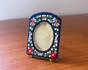 1920's Italian Micro Mosaic Miniature Photo Frame - Stamped ITALY