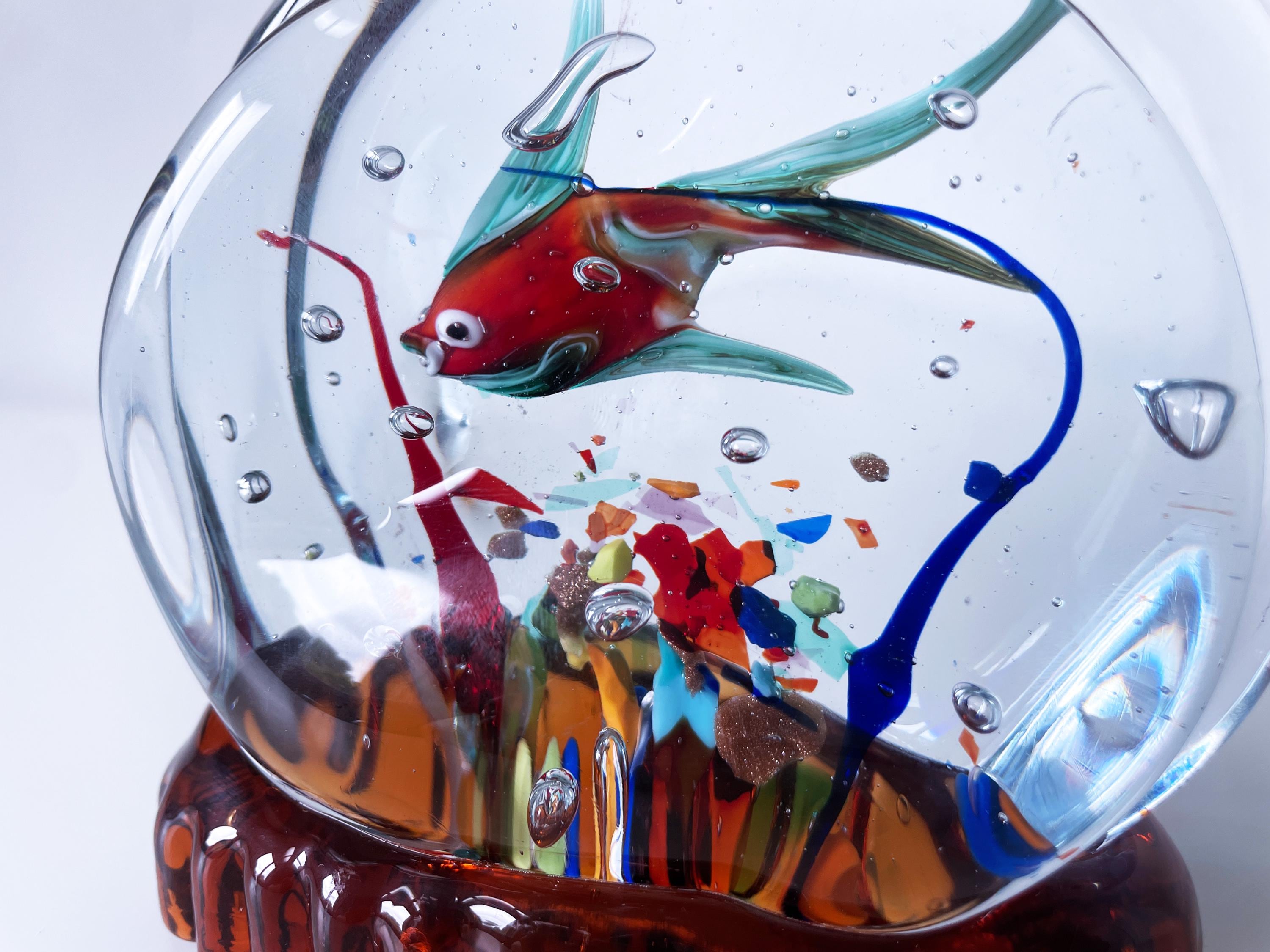 1960年代の本物のムラーノガラス製両面魚水槽彫刻 - イタリア - Etsy 日本
