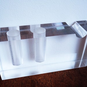 1970&#39;s Rectangular Plexiglass Pen Holder / Vase by Harvey Guzzini