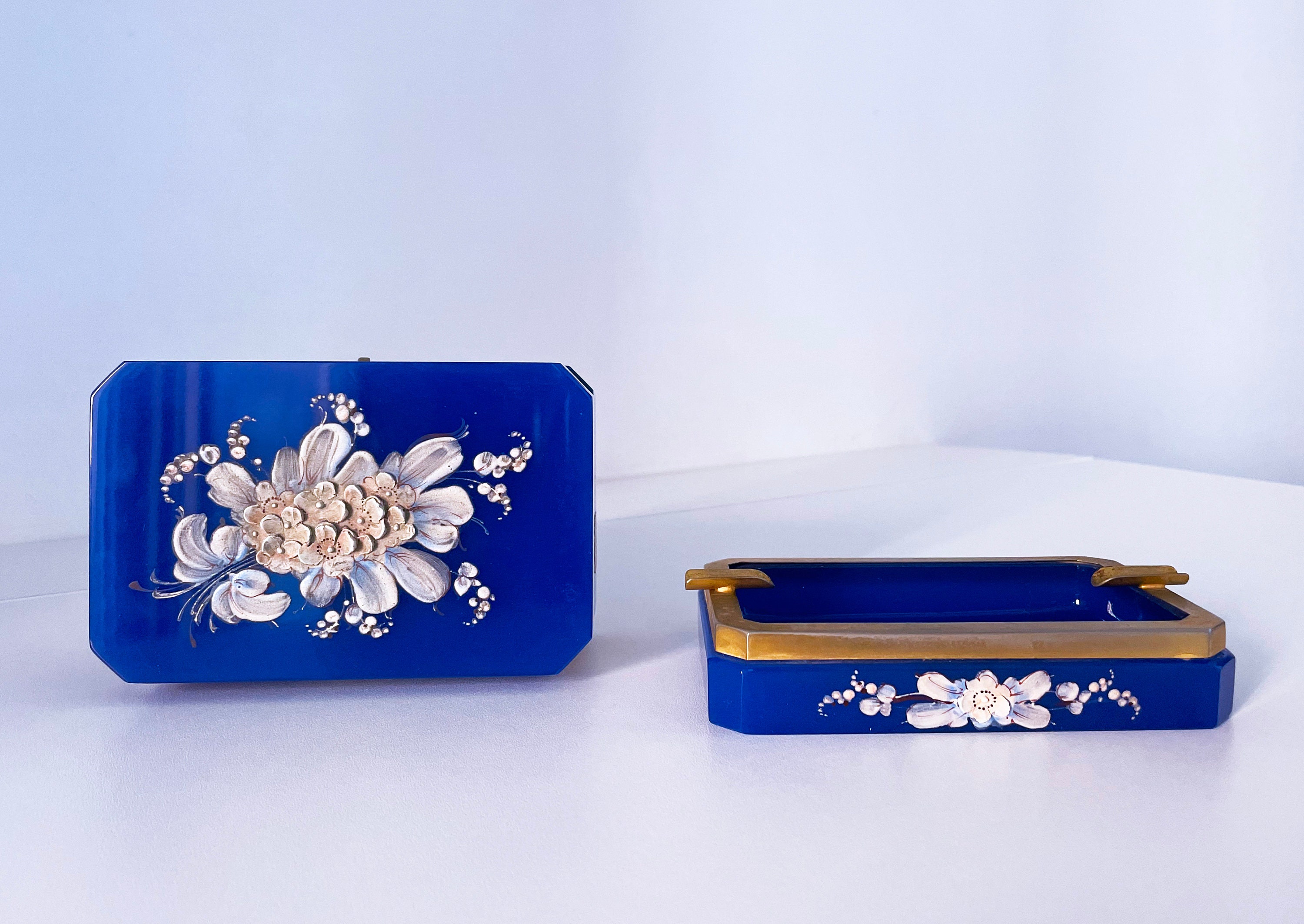 MURANO OPALINE FERRO ハイエナメル ハンドペイント 宝石箱