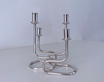 Pair of 1960's Silver Plated Candle Holders by Gorham Maestri II PM Italy