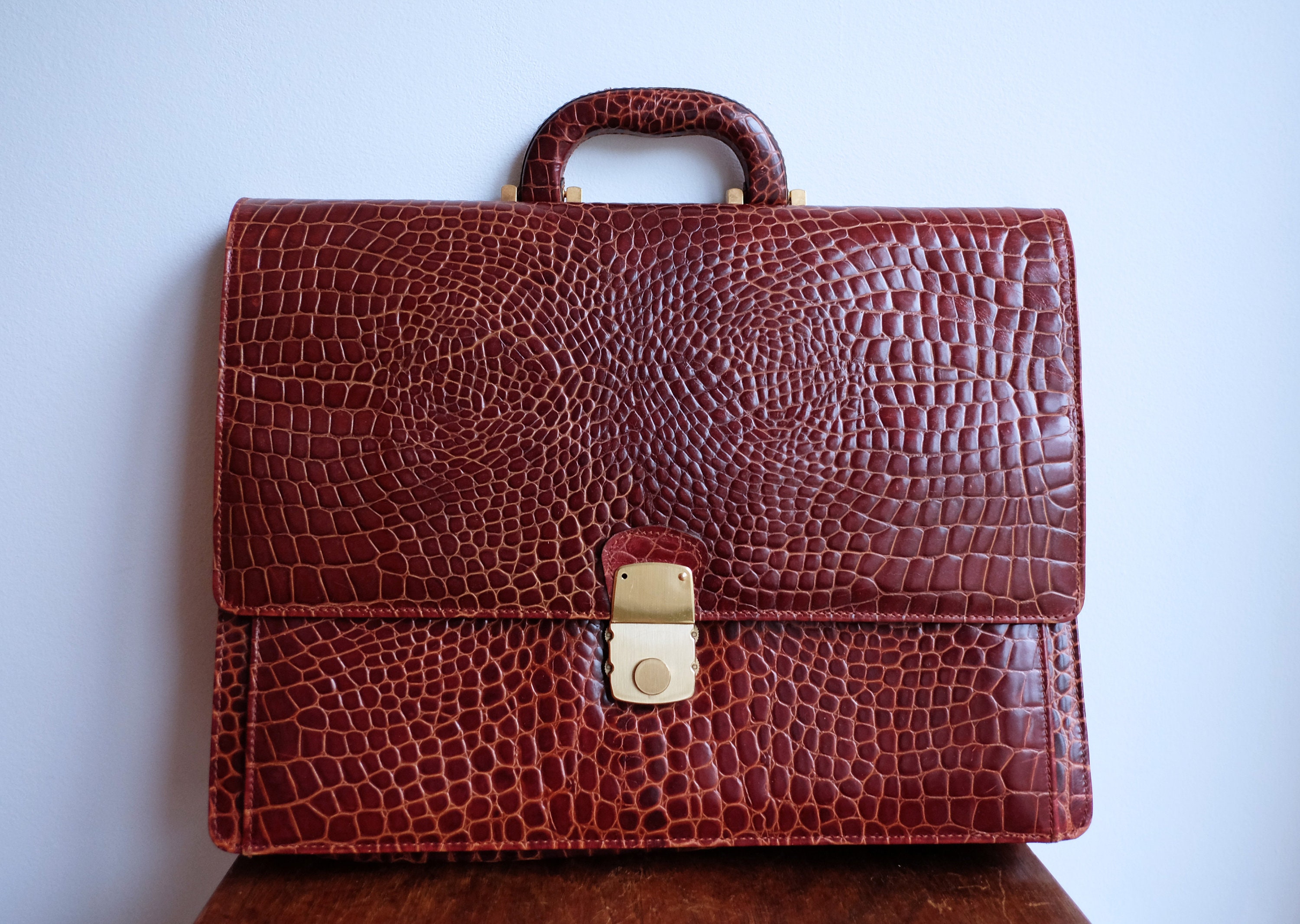 rare item Bags & Purses Luggage & Travel Briefcases & Attaches red faux leather 1980s/90s French Air Inter document case 