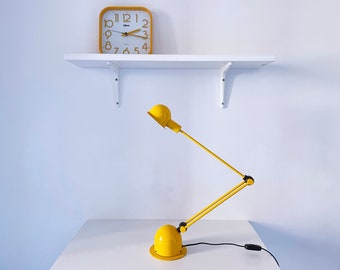 1970's Italian VENETA LUMI Space Age Yellow Metal Desk Lamp