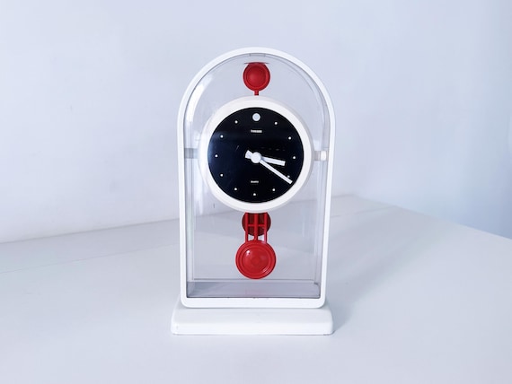1980's Japanese 'twinbird' Memphis-inspired Quartz Pendulum Desk