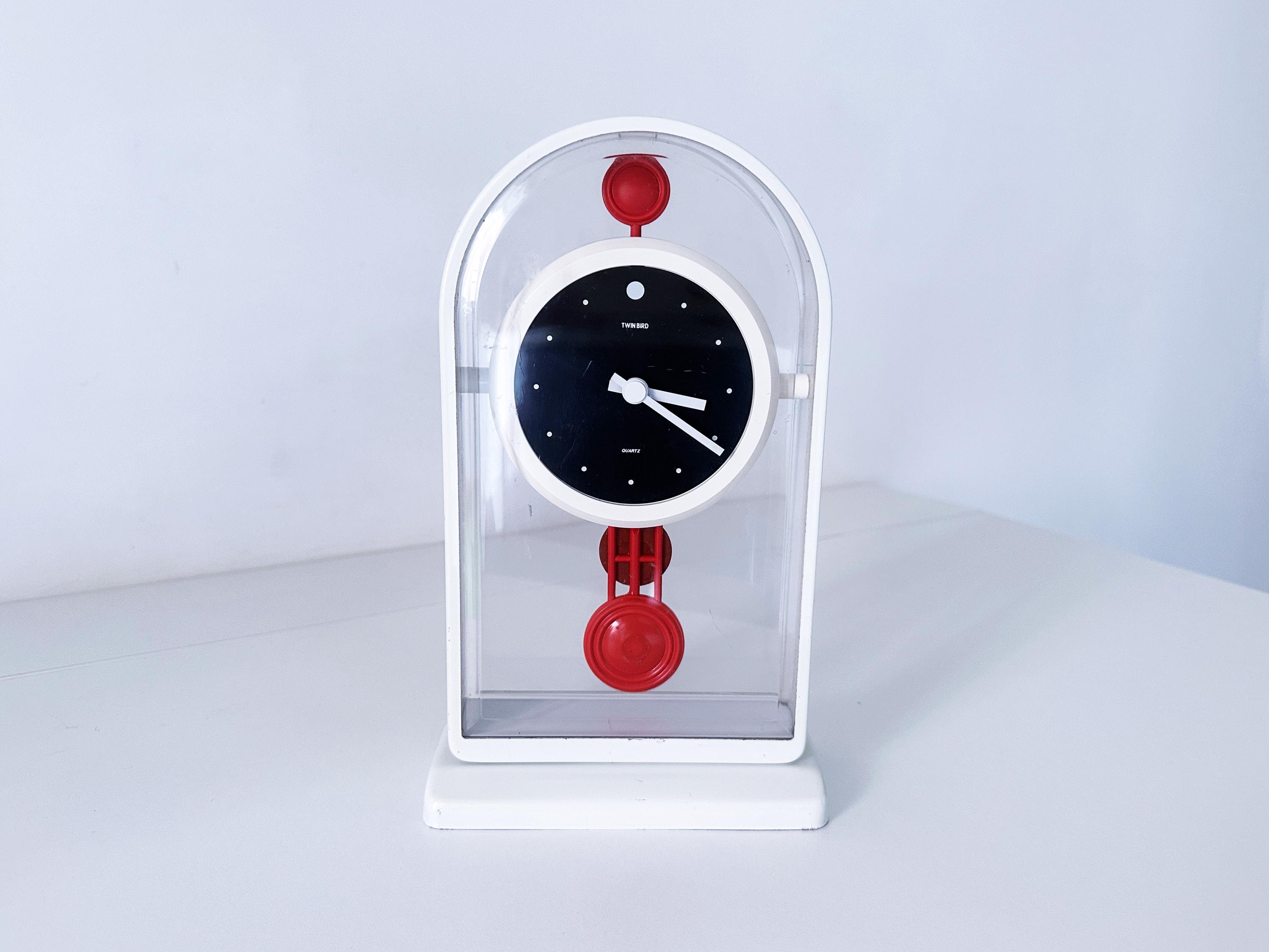 1980's Japanese 'twinbird' Memphis-inspired Quartz Pendulum Desk