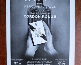 1930er Jahre Original Art Deco "Coty" doppelseitige Französisch Druck - A3-Größe