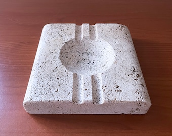 1960's Mid-Century Italian Travertine Ashtray by Fratelli Mannelli