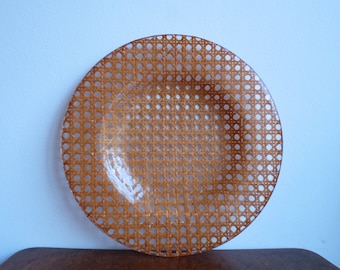 Mid Century Italian Lucite Rattan Tray / Dish by Gabriella Crespi for Christian Dior