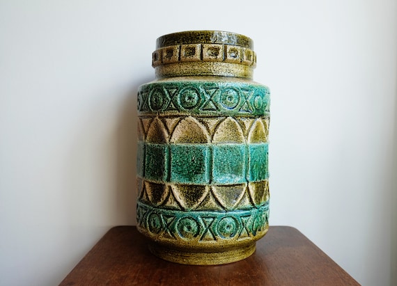 Large 1960's West Germany Bay Keramik Floor Vase - Model 92