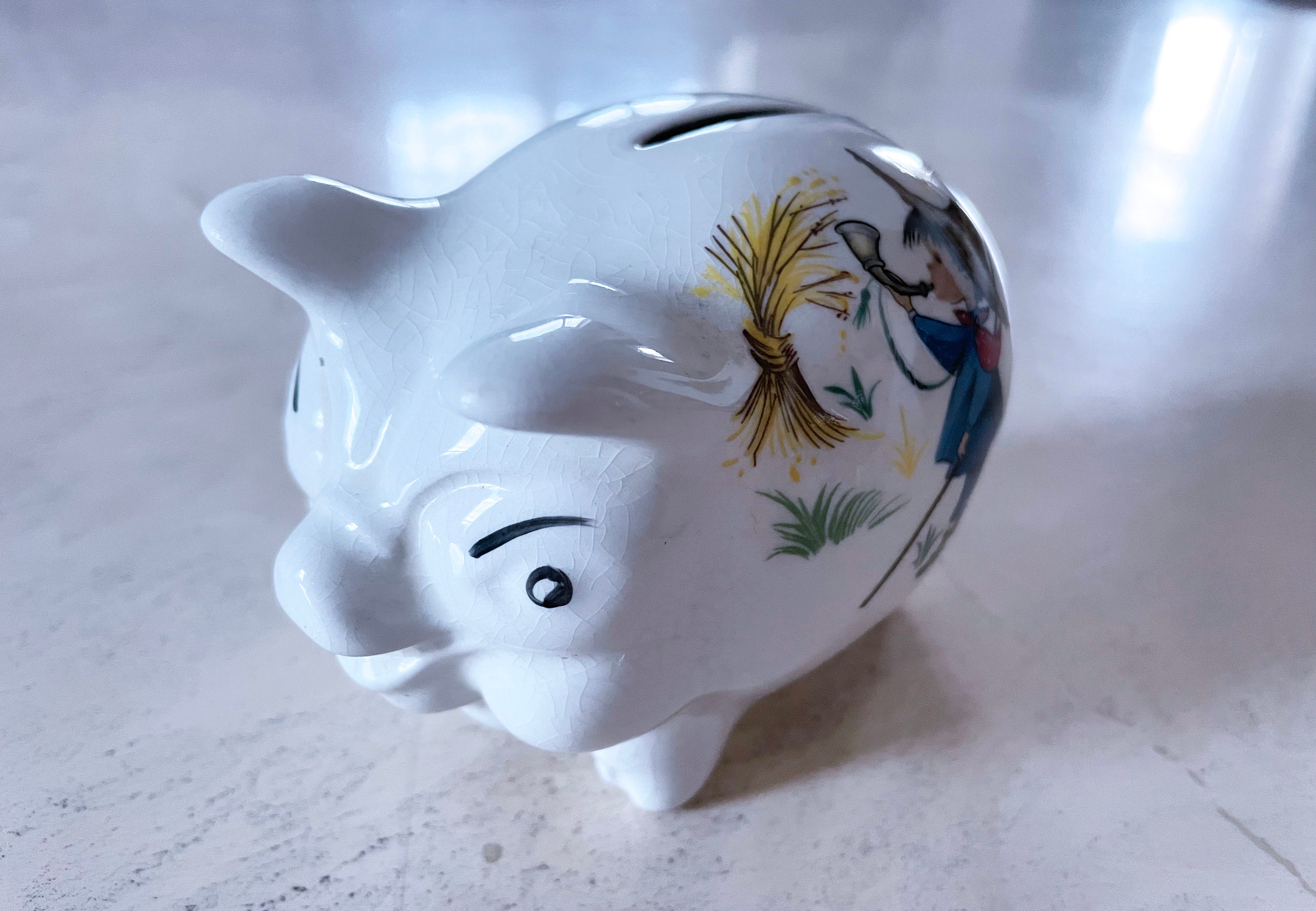 Old Foley Ceramic Piggy Bank by James Kent - Little Miss Muffet