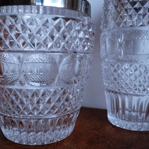 1950's Val Saint Lambert Crystal Glass Cocktail Shaker and Matching Ice Bucket image 3