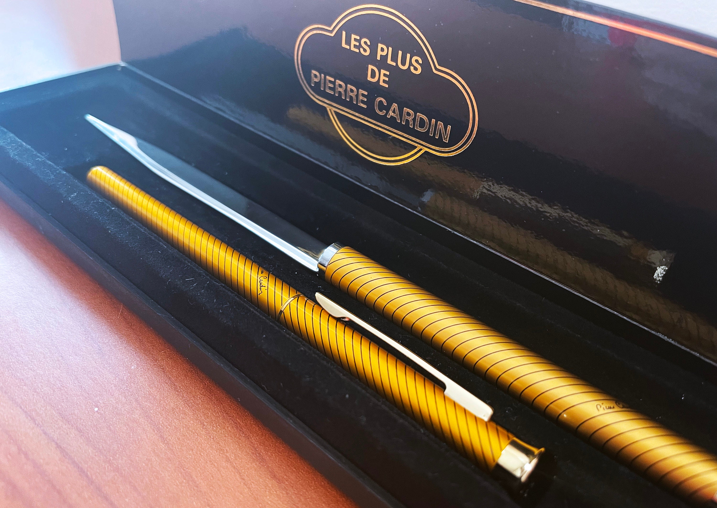 1990's Pierre Cardin Gilt-metal Ballpoint Pen / Letter Knife