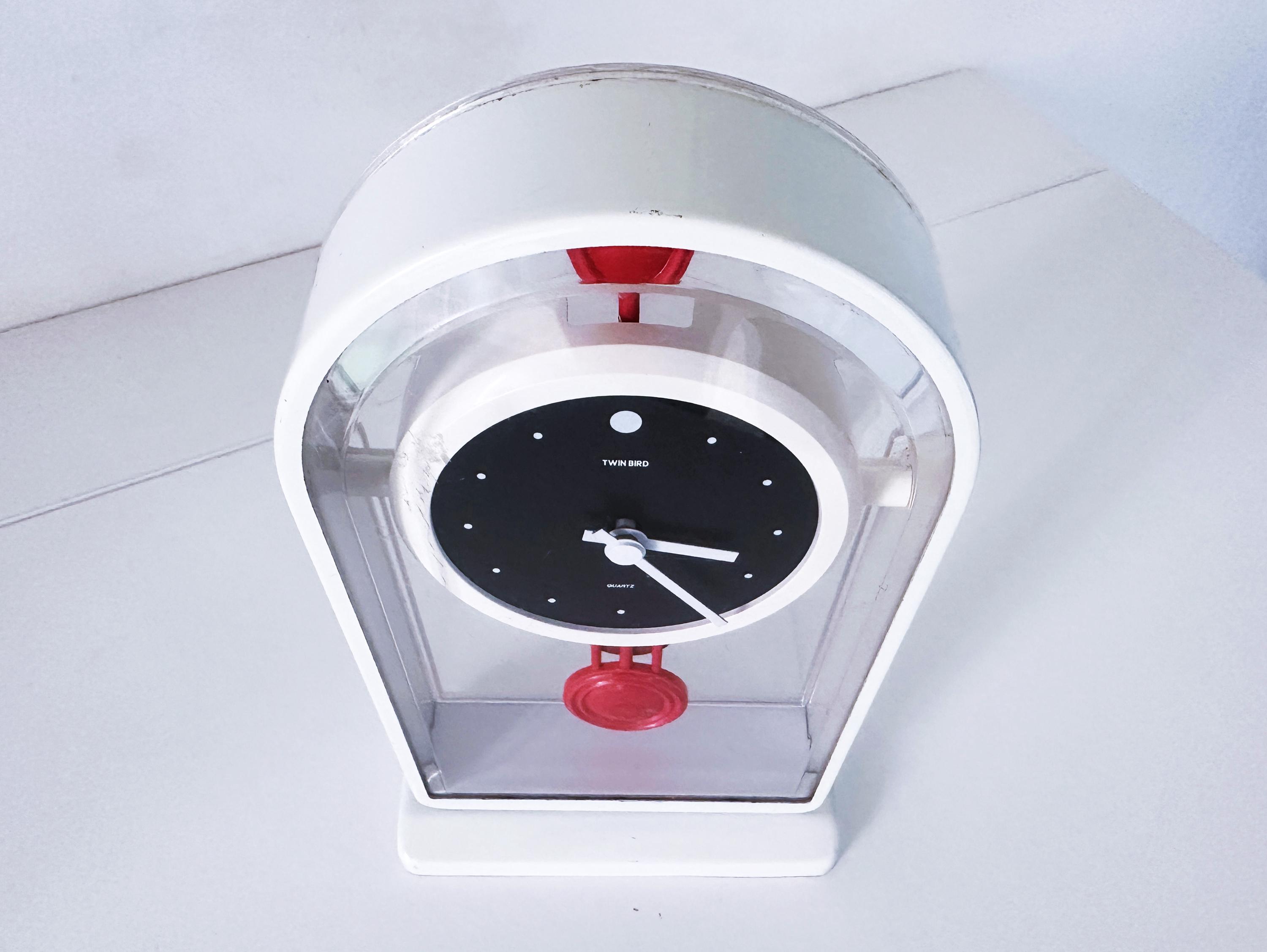 1980's Japanese 'twinbird' Memphis-inspired Quartz Pendulum Desk