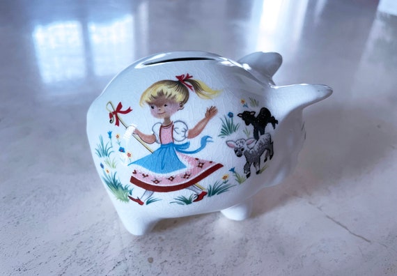 Old Foley Ceramic Piggy Bank by James Kent - Little Miss Muffet